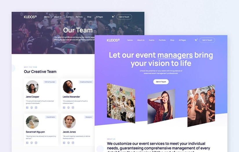Kudos - Event Website Template screenshot 1