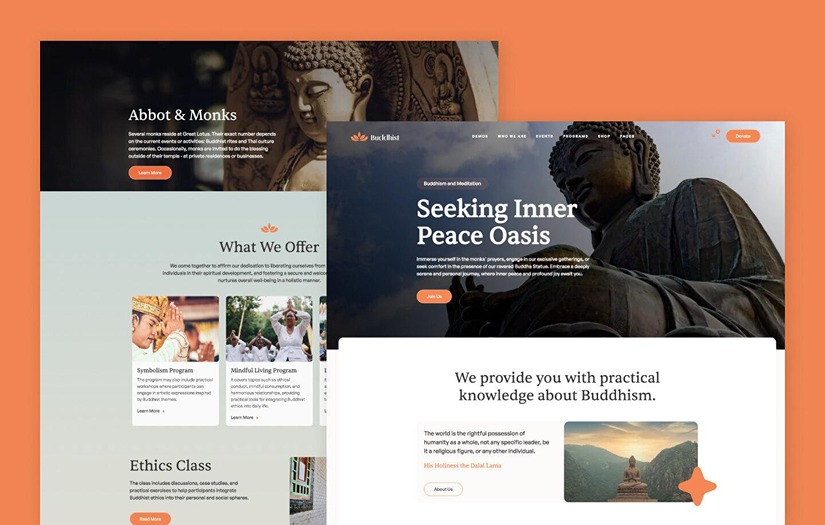 Buddhist - Wellness Website Template screenshot 1