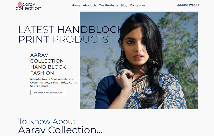 Aarav Collection Business Website Development screenshot 1