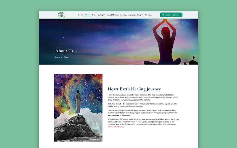 Heart Earth Healing Website + Booking Portal screenshot 2