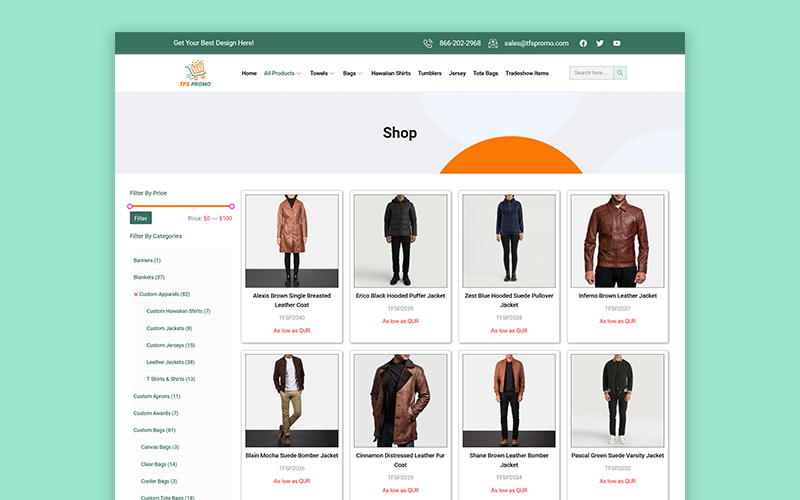 TFS Promo Ecommerce Website screenshot 1