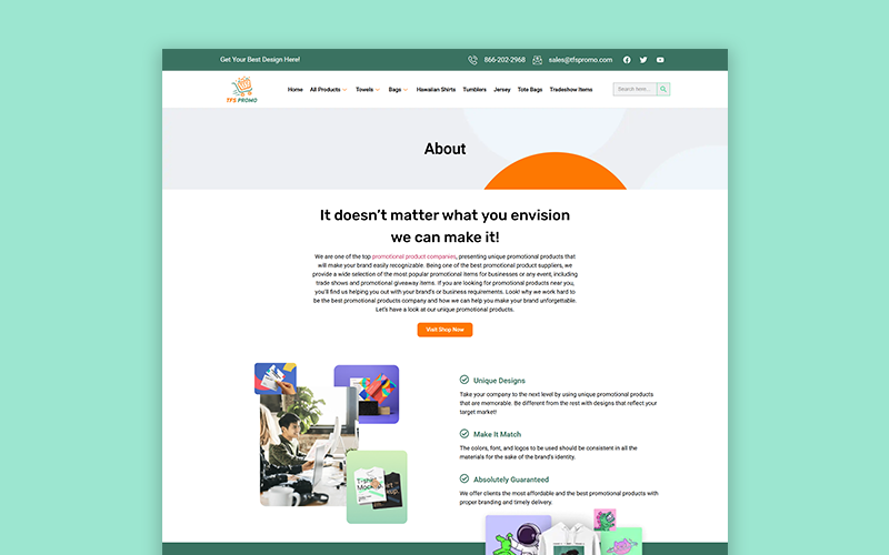 TFS Promo Ecommerce Website screenshot 2
