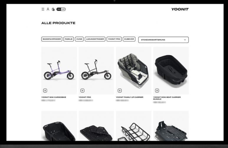 Tailored e-commerce platform for YOONIT Bikes screenshot 1