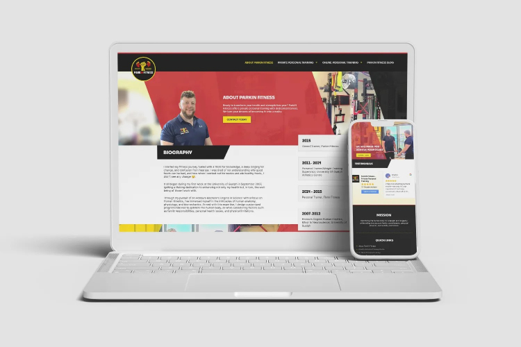 Parkin Fitness – Personal Trainer Website Design screenshot 1