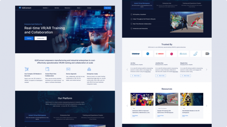 iQ3Connect's user-centric website transformation screenshot 1