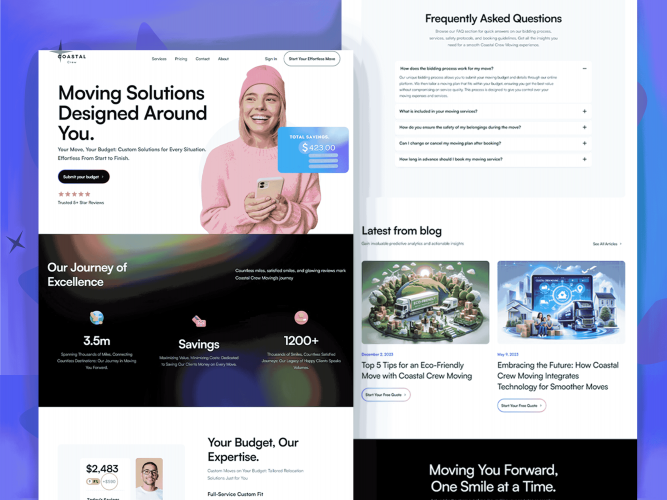 Custom Website Design & Development of Coastal Crew screenshot 1