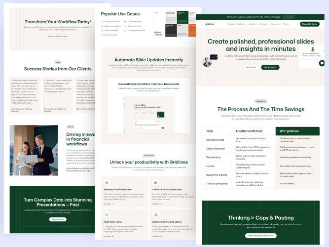 UI/UX Design & Development of the website of Gridlines screenshot 1
