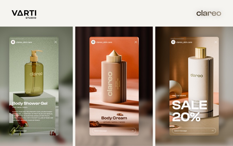 CLAREO: Graphic Design | 3D Motion Cosmetics | Branding screenshot 3