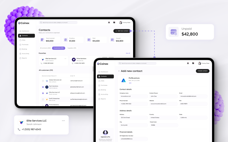 Coinex : UI/UX Design | Accounting Software | Web App screenshot 3