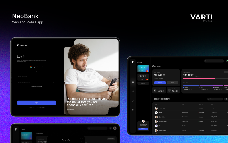Neo Bank : UX/UI Design | Banking Web App screenshot 1