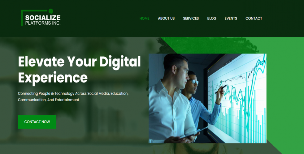 Socialize Platforms Website screenshot 1