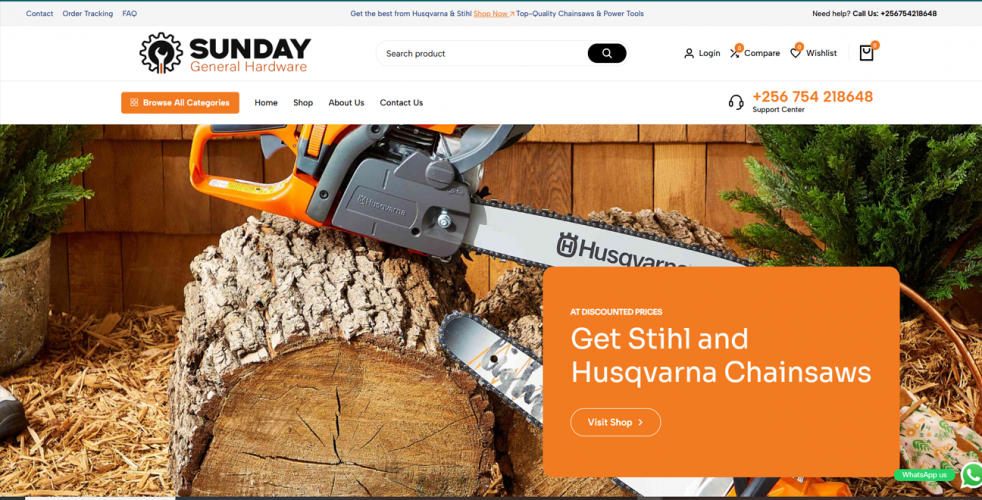 Sunday General Hardware Ecommerce Website screenshot 1