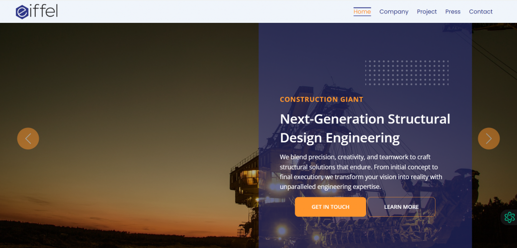 Eiffel Industries – A beautiful website creation screenshot 1