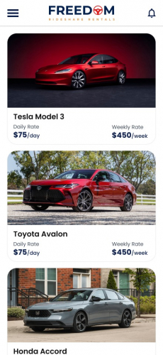 Freedom Rideshare rentals screenshot 1