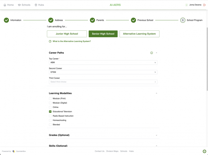 AI-Assisted Enrollment Referral System (AI-AERS) screenshot 2
