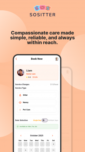 SOSitter – Caregiver Booking & Family Support Platform screenshot 4