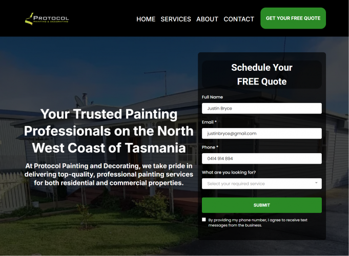Painting Website - Tasmania screenshot 1