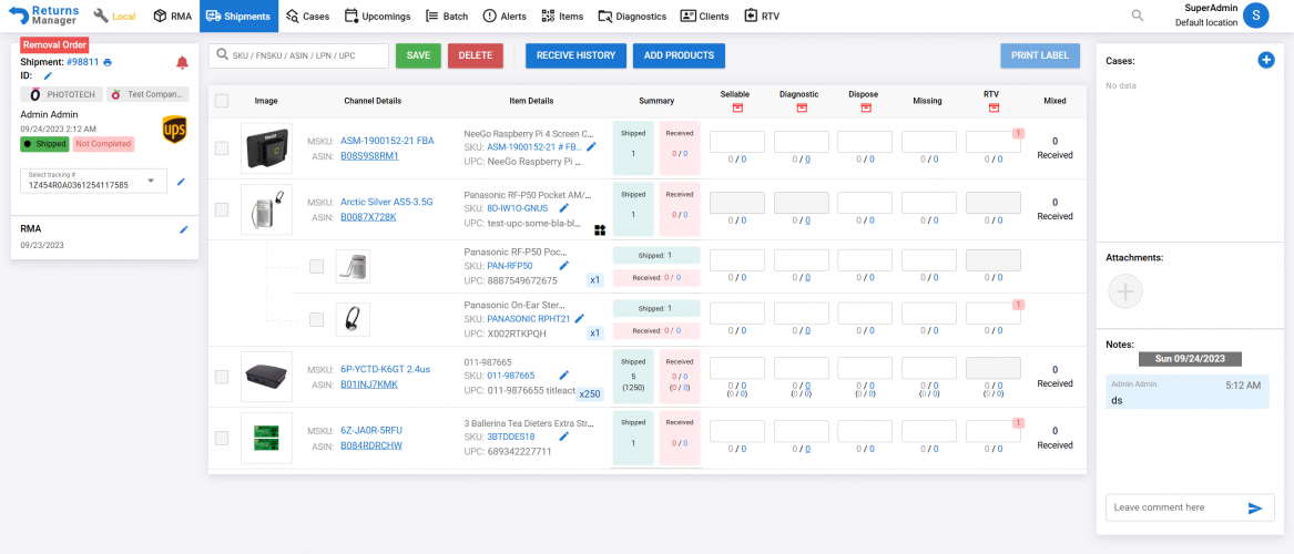 Returns Manager screenshot 1