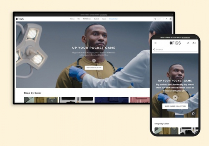 wearfigs site's migration from BigCom.. to Shopify screenshot 1