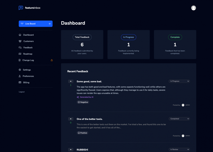FeatureInbox screenshot 1