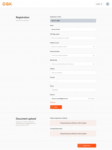 GSK KYC Portal screenshot 2