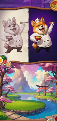 SHIBA Lucky Noodels (Slot Game Art) screenshot 4