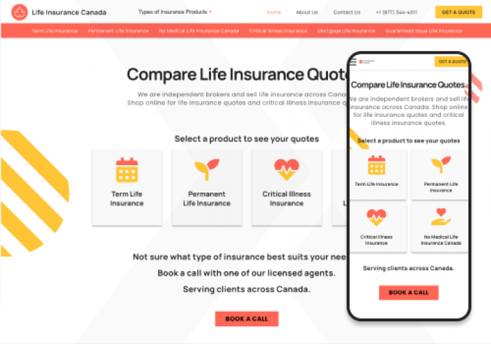 An intuitive site for a life insurance broker screenshot 1