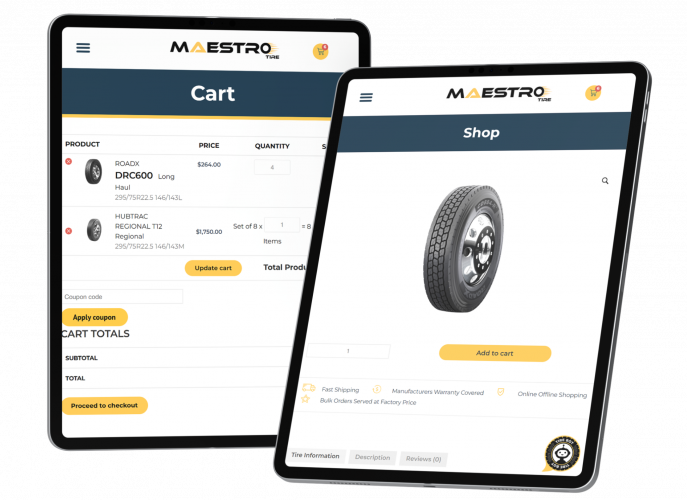 Maestro Tire Combines B2B & B2C eCommerce. screenshot 2