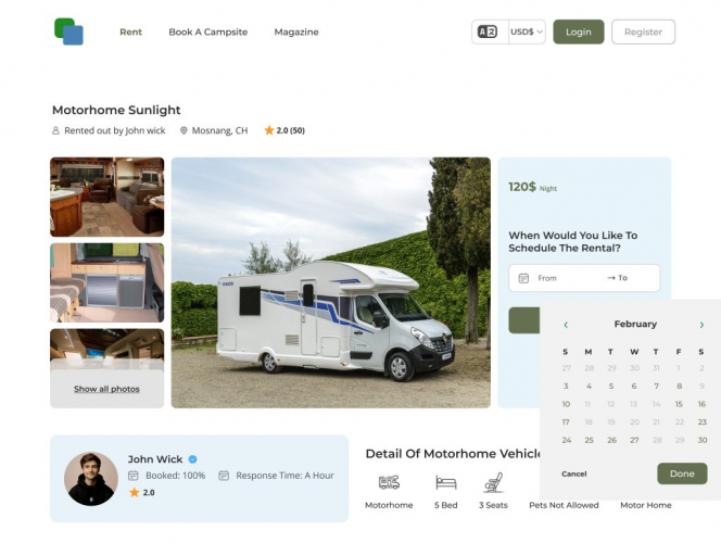Campervan Booking System screenshot 2