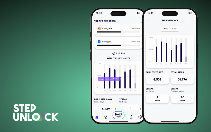 StepUnlock – iOS & Android Productivity & Wellness App screenshot 1