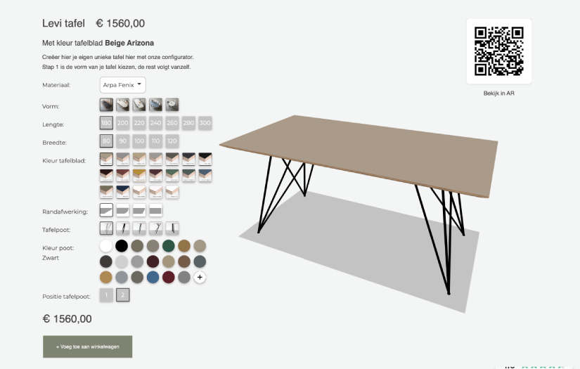 WebAR configurator for Tables by TIM screenshot 1