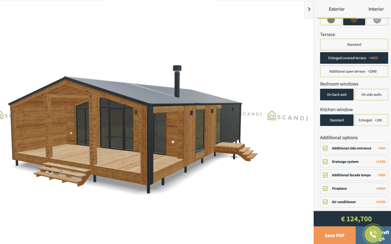 SCANDI. 3D Configurator for houses screenshot 2