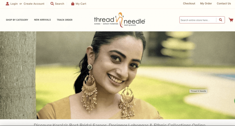 E-commerce website developed for Thread n needles screenshot 1