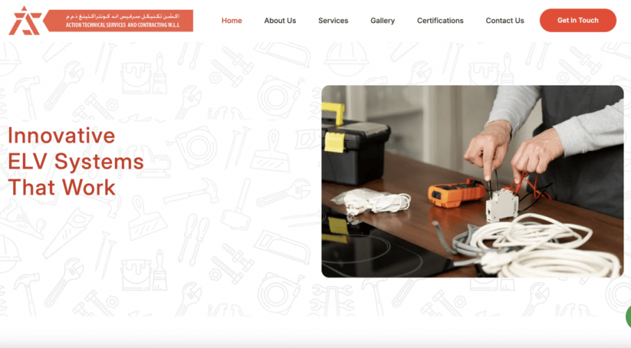 Website designed for Action Qatar screenshot 1