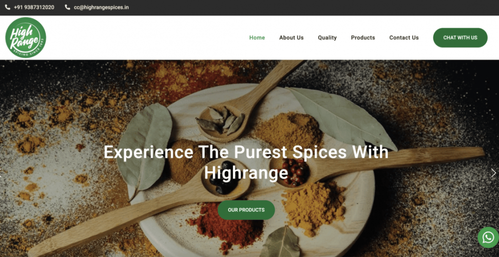 Website designed for highrangespices.in screenshot 1