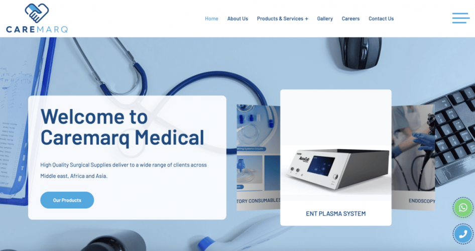 Website developed for caremarq medical, Dubai, UAE screenshot 1