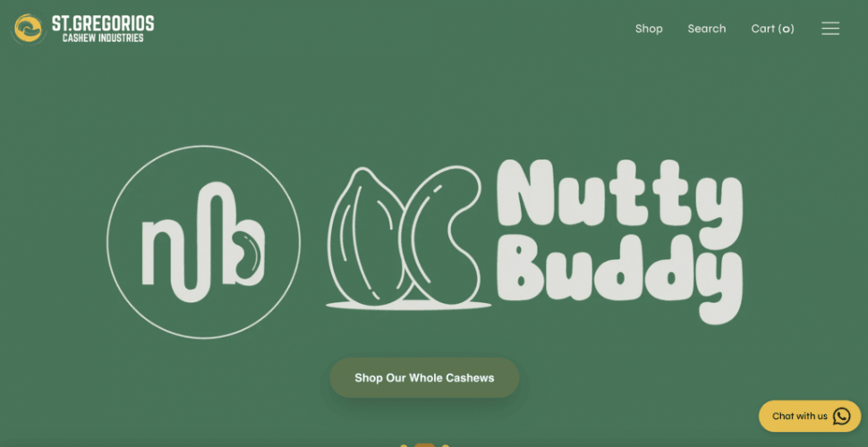 E-commerce website developed for st gregorios cashew, Kerala screenshot 1