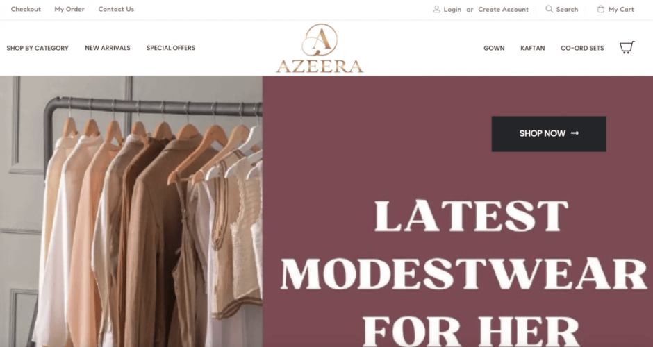 Fashion E-commerce Website Development for Azeera Collections screenshot 1