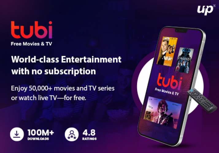 Tubi was Awarded Gold for “Use of Screens” in the Media Category. screenshot 1