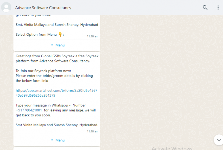 Custom WhatsApp Chatbot screenshot 1