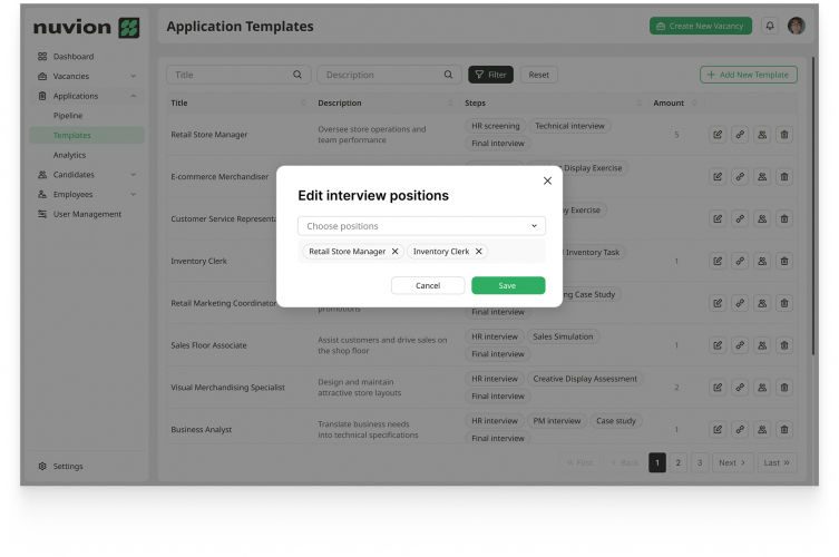 HR Management System for a Big Retail Player screenshot 3