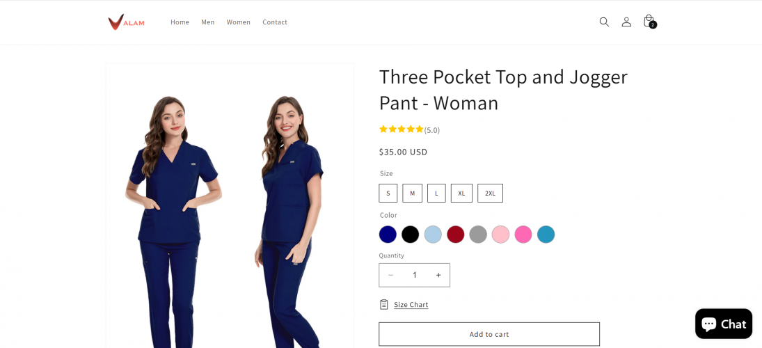 Valams Scrubs - eCommerce for Medical Cloths screenshot 1