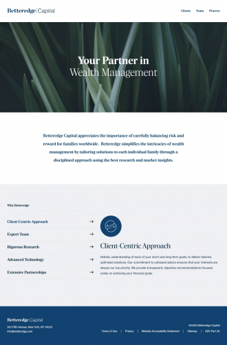Wealth management website build & re-brand for an UHNW Audience screenshot 3