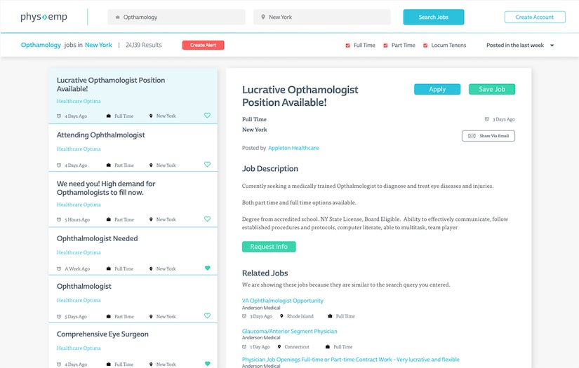 The leading platform for physicians to find jobs screenshot 1