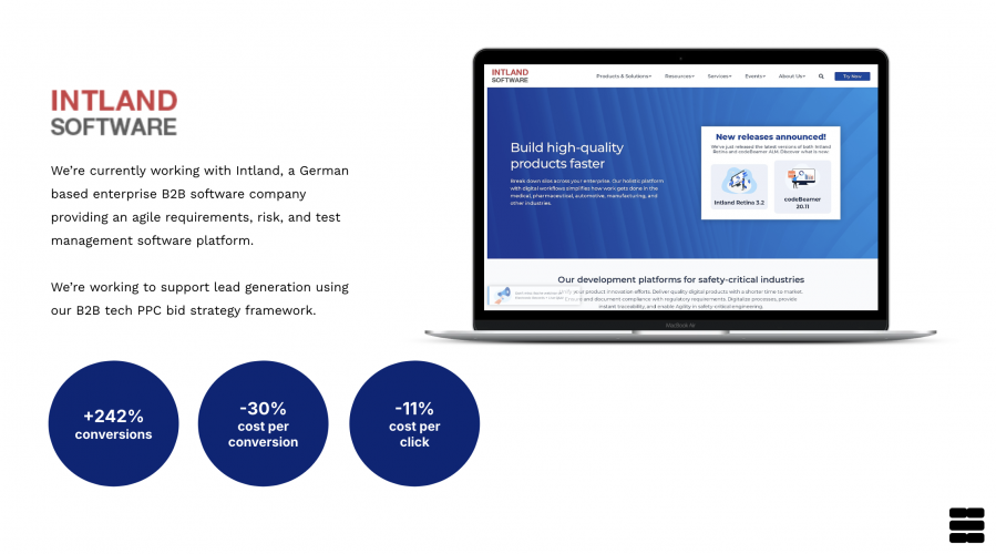 Paid Marketing & CRO: Intland Software screenshot 1