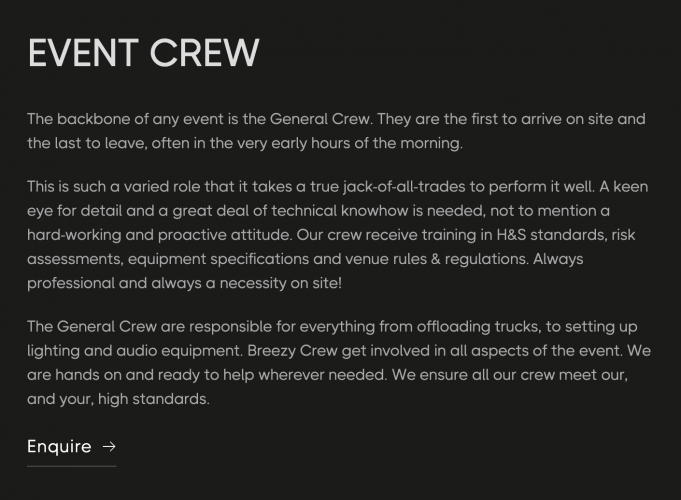 Website Redesign & CRO: Breezy Events Services screenshot 1