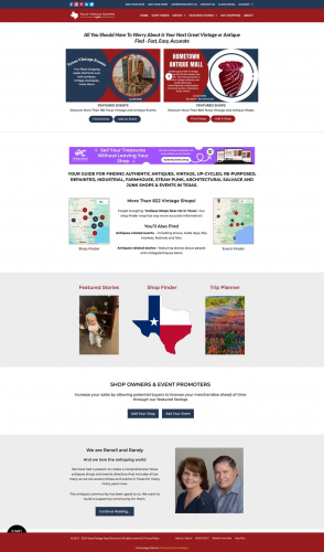 TEXAS VINTAGE SHOPPER WORDPRESS WEBSITE DEVELOPMENT screenshot 1