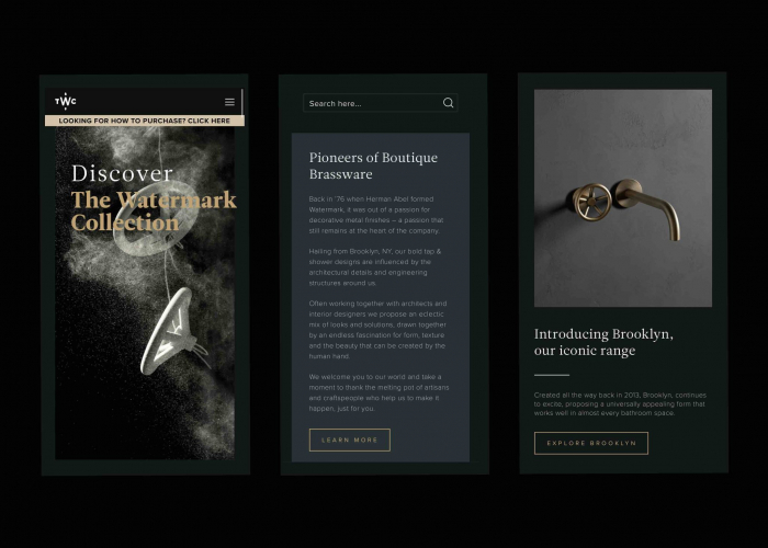 The Watermark Collection — Web design, development screenshot 1