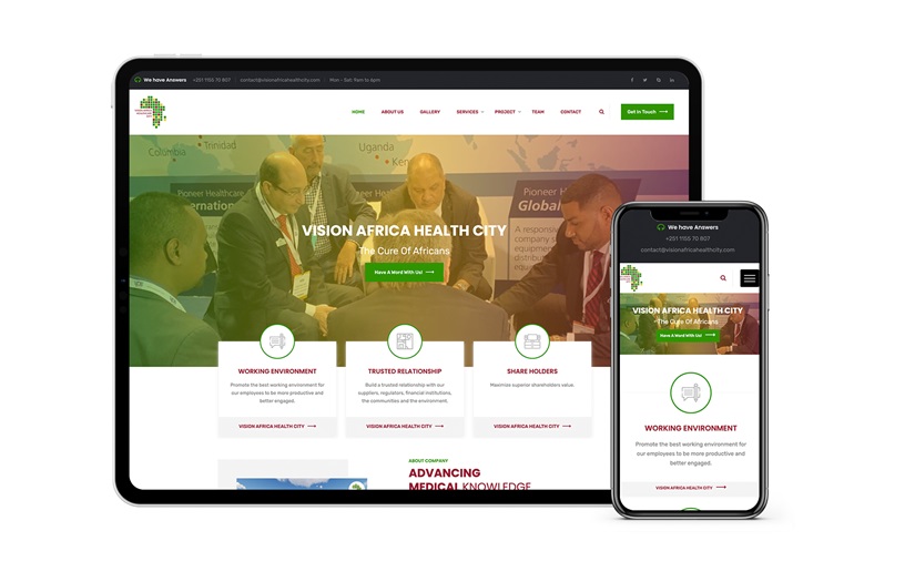 Vision Africa Hospital Website screenshot 1