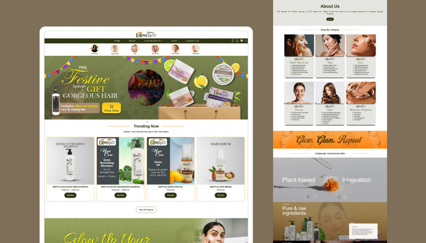 Enstylz - Ecommerce Website screenshot 1